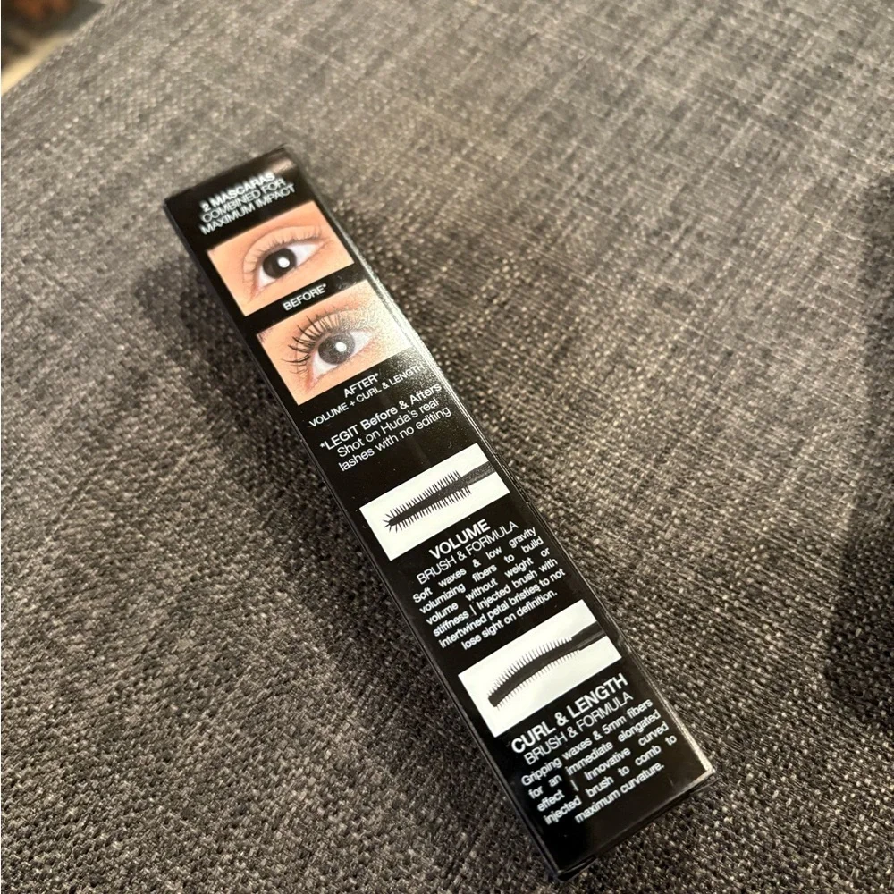 Huda Beauty Legit Lashes Double-Ended Volumizing and Lengthening Mascara NWT